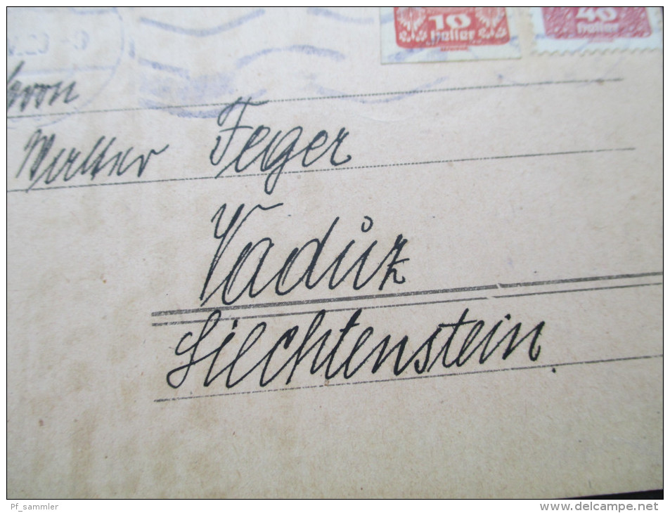 Österreich 1920 Renner Gezähnt / Ungezähnt MiF Felspostkarte Nach Vaduz Liechtenstein!!Kunsthandlung C.A. Czichna - Brieven En Documenten