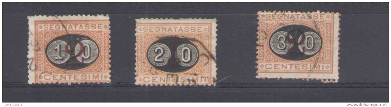 REGNO 1890 SEGNATASSE SERIE CPL. ANNULLATA - Impuestos