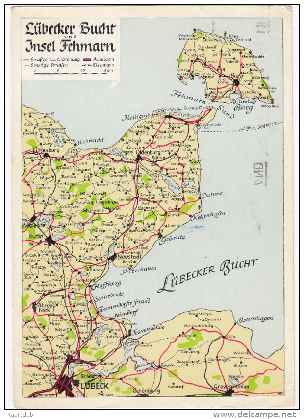 Lübecker Bucht Und Insel Fehmarn - (1955) - (Deutschland) - Landkaarten