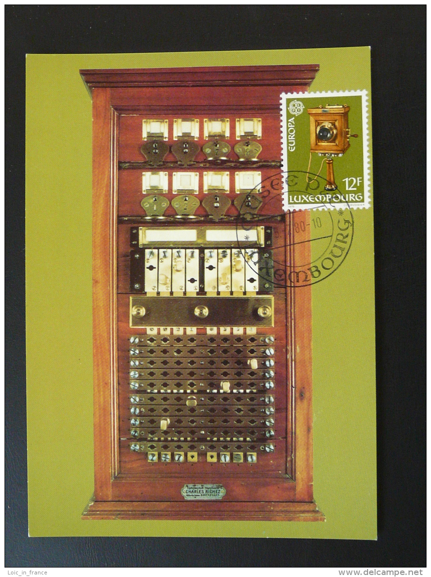Carte Maximum Card Telegraphe Telegraphy Onlit. Musée Postal Europa Luxembourg 1980 - Telecom