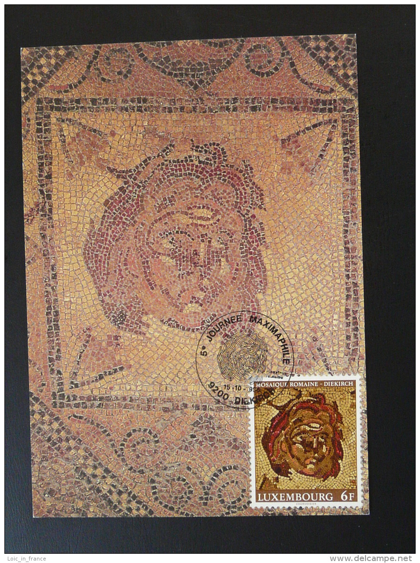 Carte Maximum Card Mosaique Romaine Diekirch Luxembourg 1996 - Archäologie