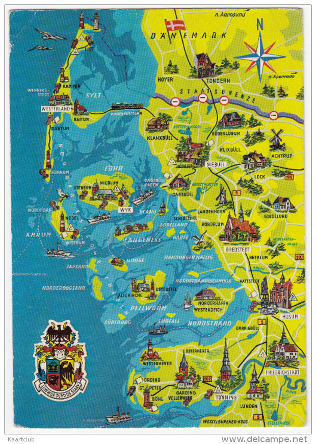 Dänemark - Deutschland: Nordfriesiche Inseln (Sylt, Föhr,Japsand Usw) - Friedrichtstadt - Tondern - Landkaarten