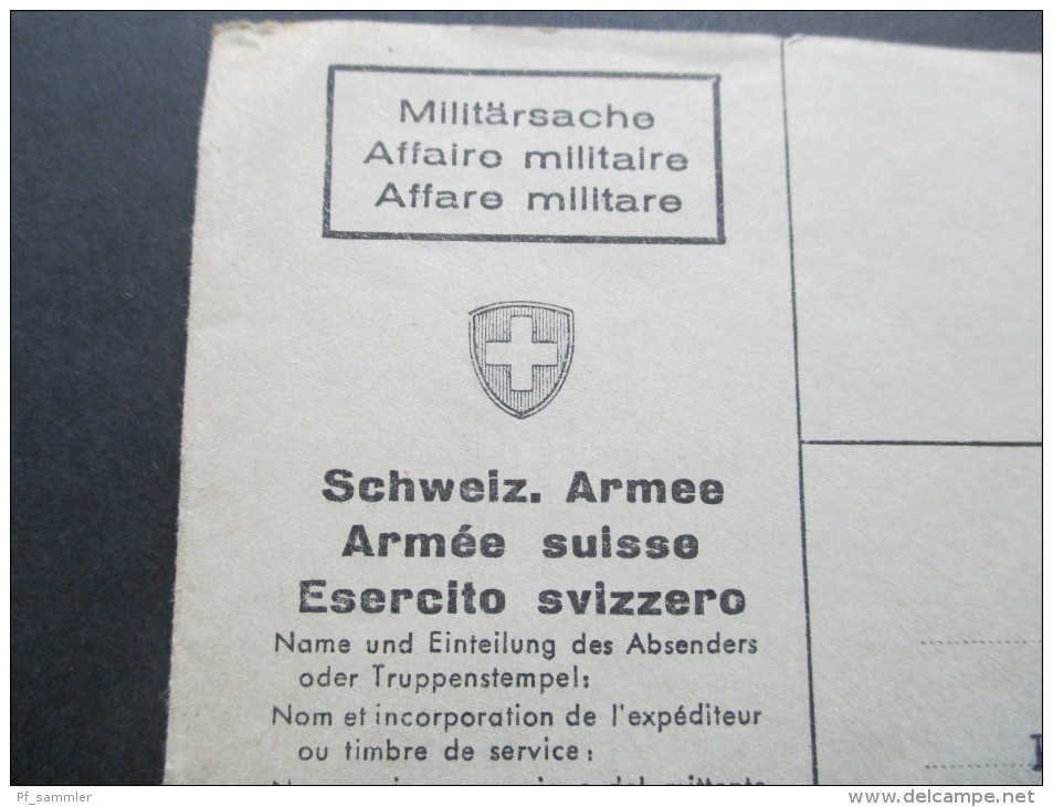 Schweiz 1942 Militärsache Schweiz. Armee. Der Kommandant Des Flab - Detachementes 173 An Kdo. Flab Gr. 3 Motof. Feldpost - Cartas & Documentos