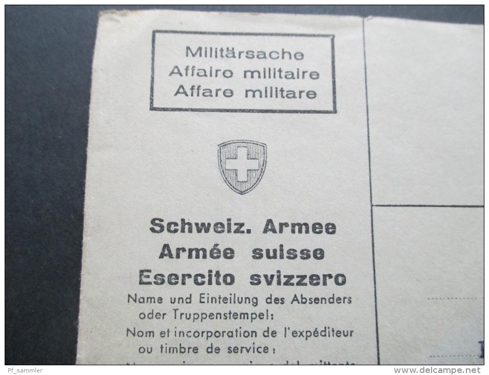 Schweiz 1942 Militärsache Schweiz. Armee. Der Kommandant Des Flab - Detachementes 173 An Kdo. Flab Gr. 3 Motof. Feldpost - Covers & Documents