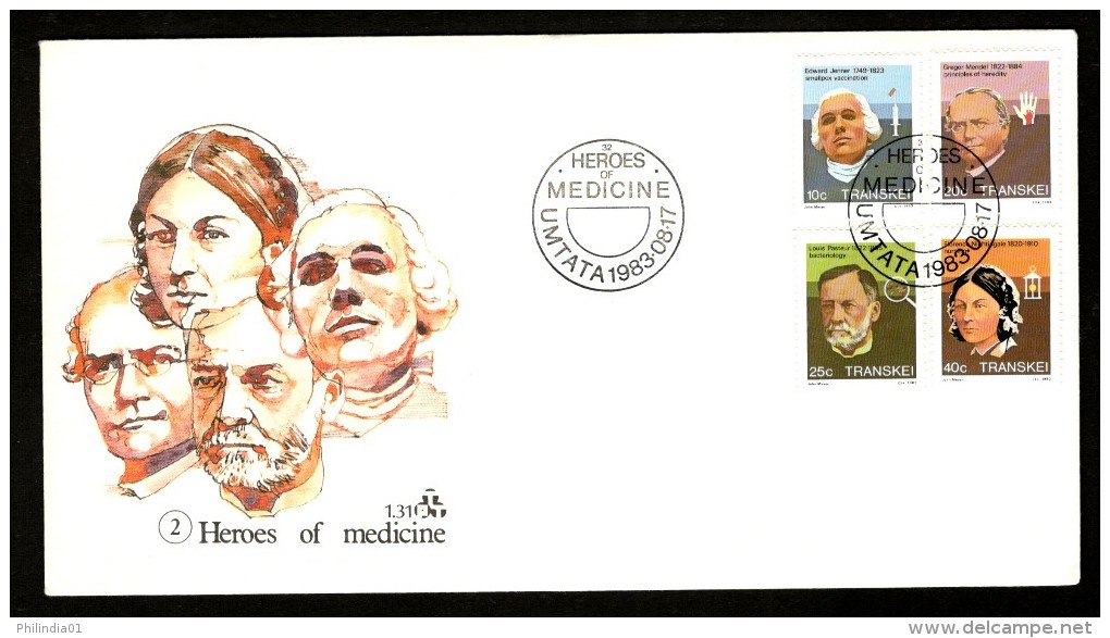 Transkei 1982 Great Medical Pioneers Health Nightingale L.Pasteur Sc 101-4 FDC # 16234 - Other & Unclassified