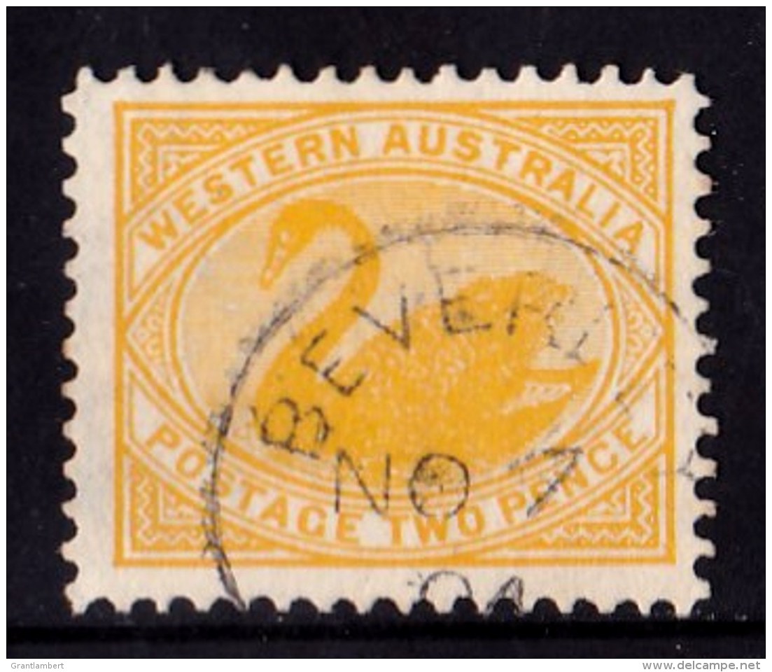 Western Australia 1903 Swan 2d Yellow Wmk V &amp; Crown Used  SG 118 - Beverley - Used Stamps