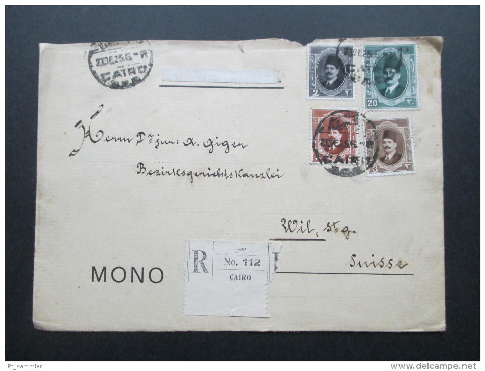 Ägypten 1925?! MiF Registered Letter No 112 Cairo. Monos / Kunstblätter. Monographie - Briefe U. Dokumente