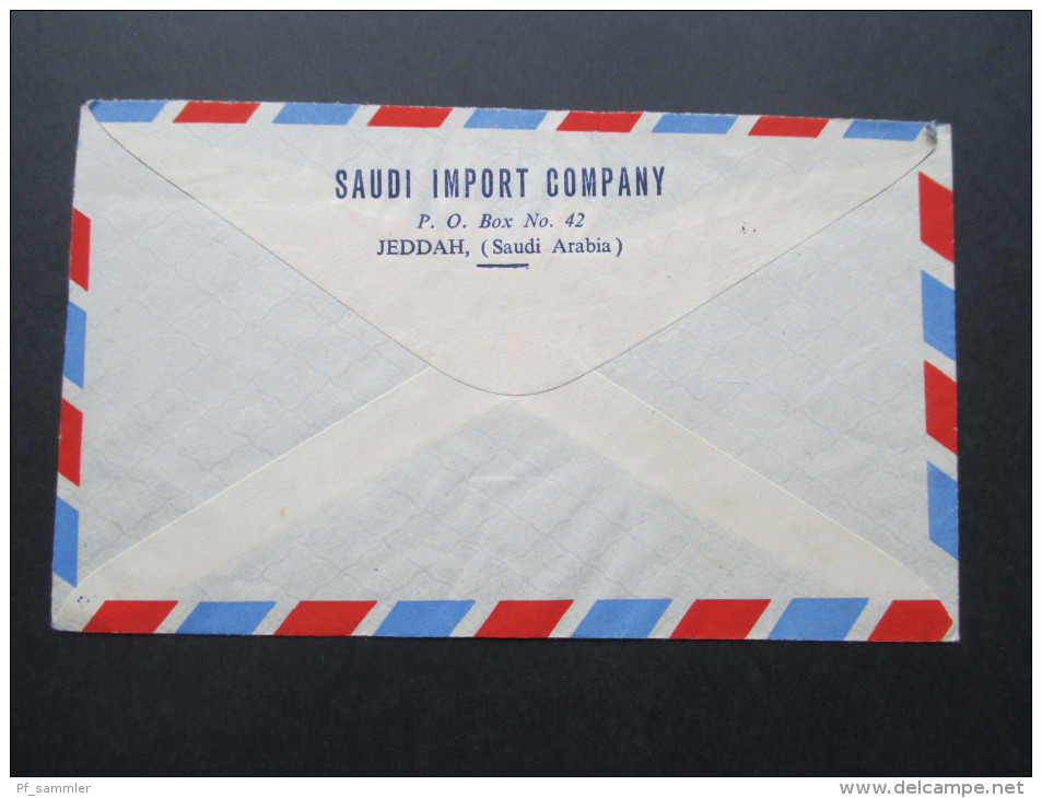 Saudi Arabien 1952 MiF Luftpost / Air Mail Registered! Saudi Import Company Jeddah - Arabia Saudita