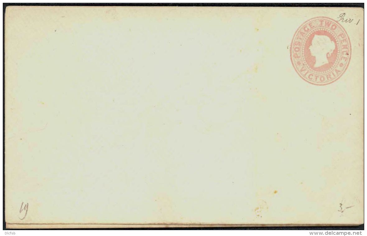 VICTORIA, 1869 2d (without STAMP DUTY) Envelope, Very Fine - Brieven En Documenten