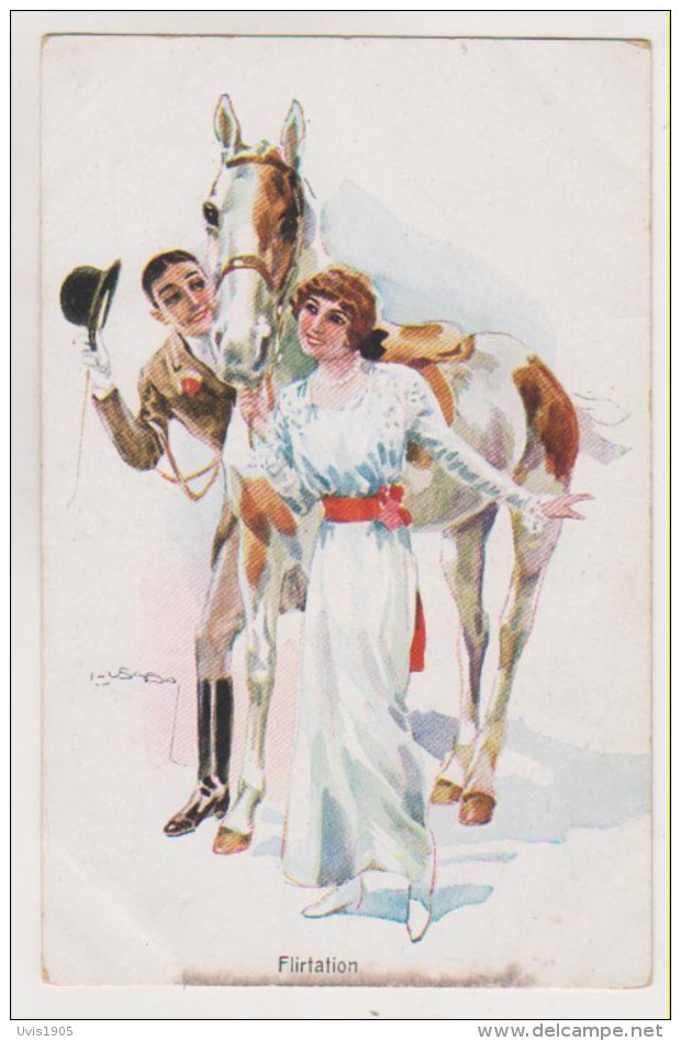 Luis Usabal.Man And Women With Horse. - Usabal