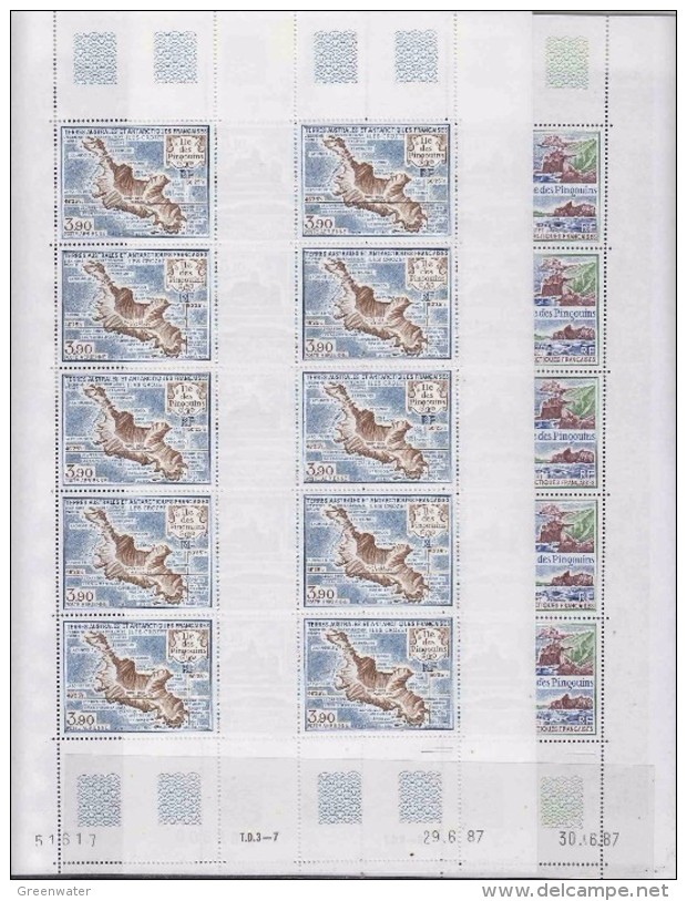 TAAF 1988 Ile Des Pingouins 2v 2 Sheetlets (unfolded) ** Mnh (TA103) - Blocks & Sheetlets