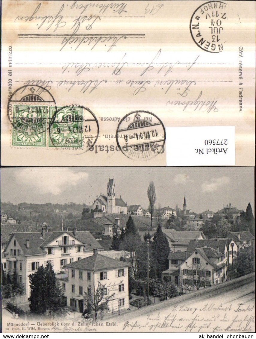 277560,M&auml;nnedorf &Uuml;berblick &uuml;ber D. Zeller'schen Etabl Kirche Kt Z&uuml;rich - Zell