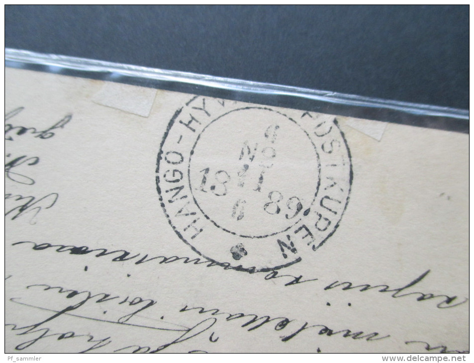 Finnland 1889 Ganzsache P 23 II Interessante Stempel?! - Lettres & Documents