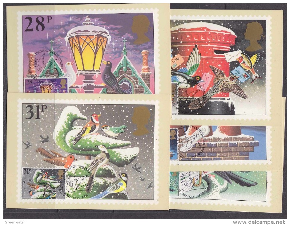 Great Britain 1983 Christmas  5v 5 Maxicards (31192) - Maximumkaarten