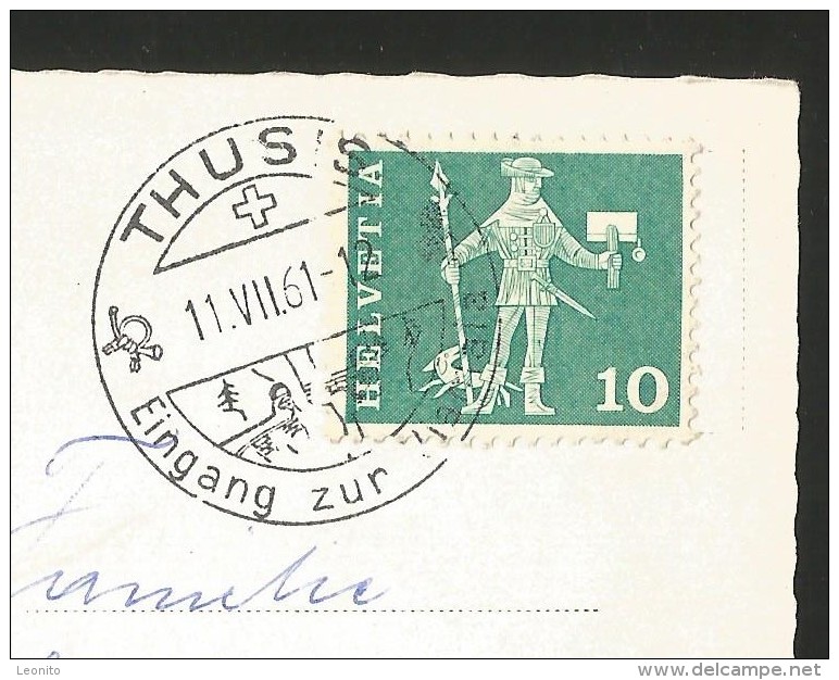 THUSIS GR Eingang Zur Viamala Stempel ! 1961 - Thusis