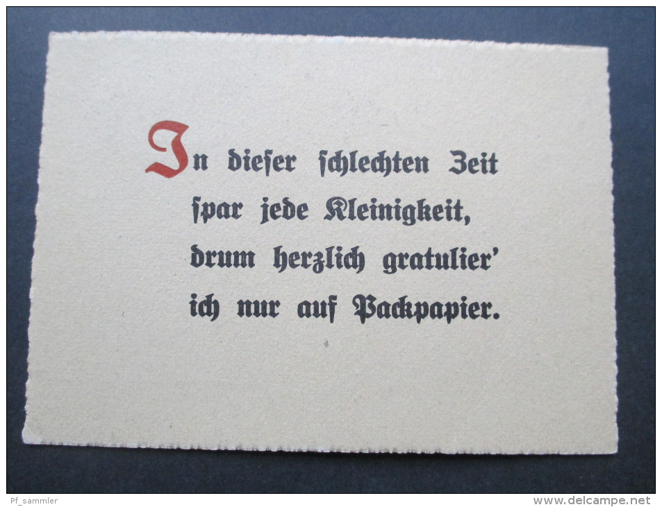 Schweiz 1940 Nr. 352 MeF In Dieser Schlechten Zeit Spar Jede Kleinigkeit Drum Herzlich Gratulier Ich Nur Auf Backpapier - Cartas & Documentos