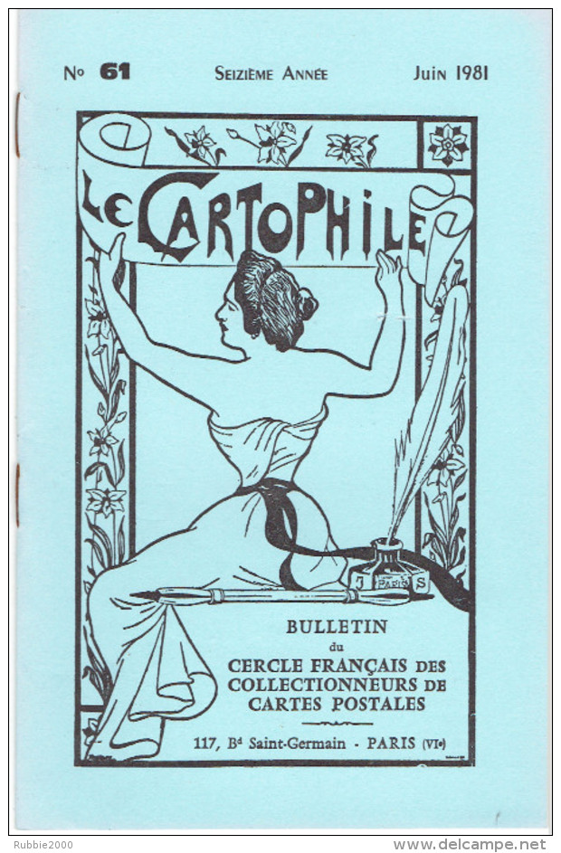 LE CARTOPHILE N° 61 JUIN 1981 LE TAMBOUR DE VILLE SAINT BRIAC SUR MER 35 MADAME DELAIT LE CARTOSCOPE PANTOSCOPE - Français