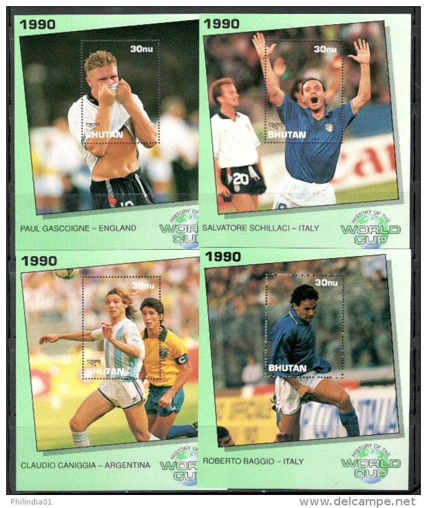 Bhutan 1991 History Of World Cup Football Soccer Sc 1043-48 6 M/s Set MNH # 7943 - Bhutan