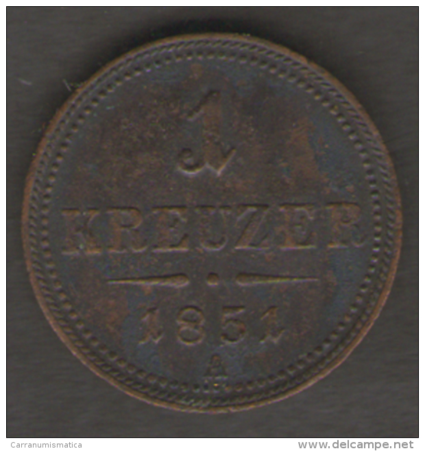 AUSTRIA 1 KREUZER 1851 A - Austria