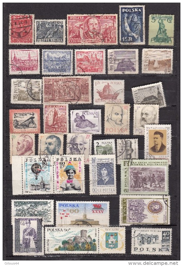 Pologne Lot De 35 Timbres Semi Moderne - Collections