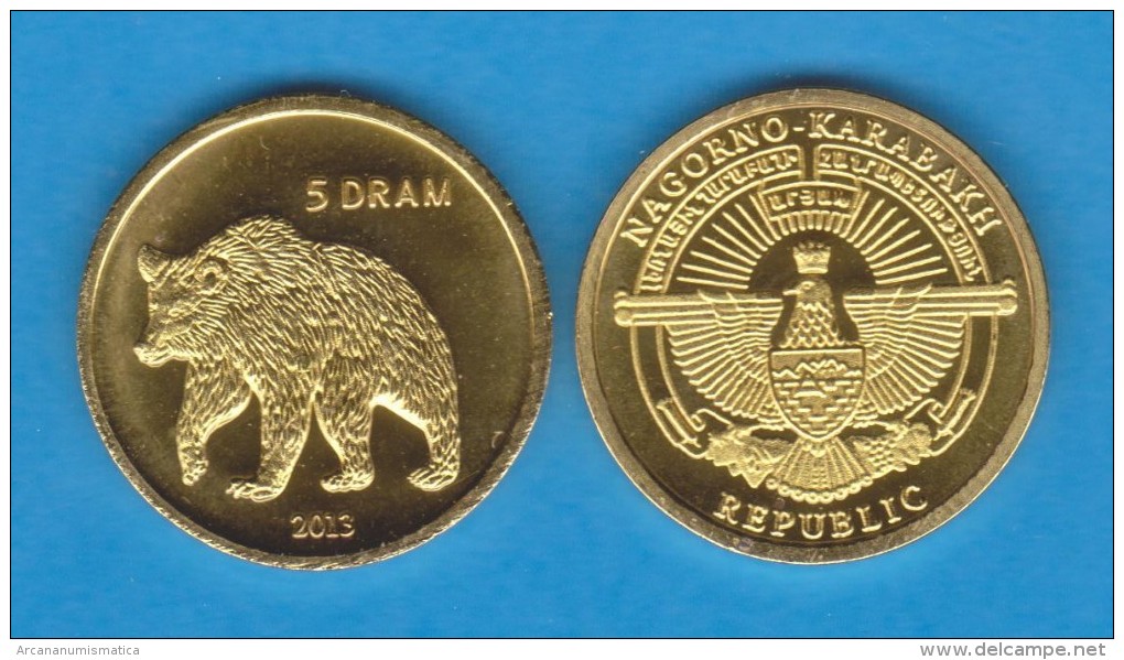 NAGORNO  KARABAKH  5 DRAM 2.013  2013 "OSO-BEAR" Latón-Brass   SC/UNC  T-DL-10.772 - Nagorno-Karabakh