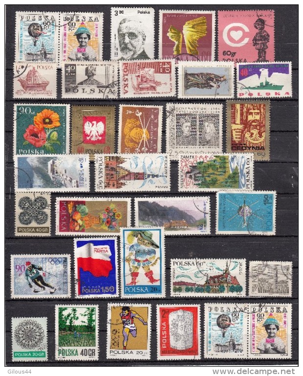 Pologne Lot De 33  Timbres Semi Moderne - Collections
