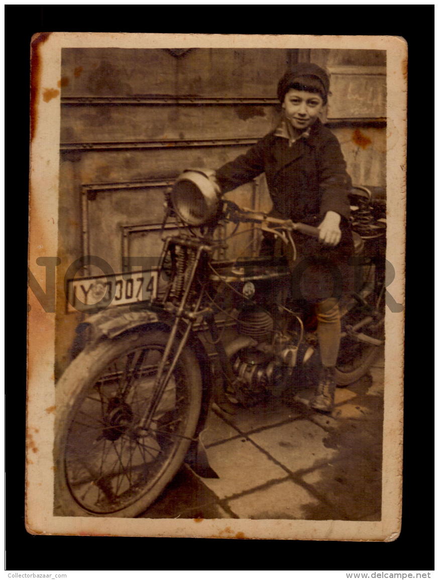 MOTORBIKE MOTORCYCLE SMALL PHOTO 8X6CM Vintage Original Ca1900 PHOTO (W4_3093) - Motos