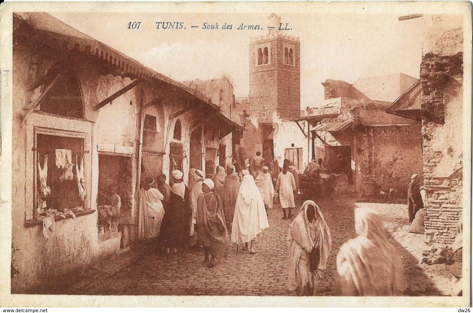 Tunis - Souk Des Armes - Carte LL Sépia N°107 - Tunesien