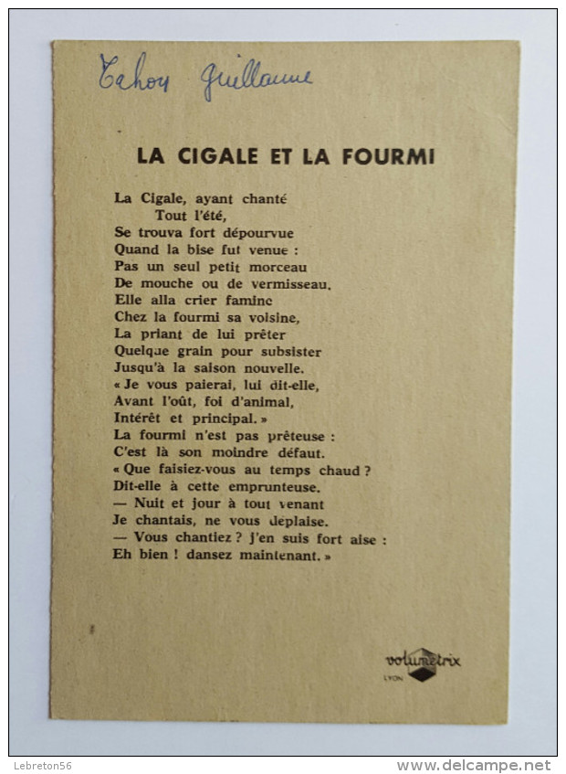 Image Volumetrix Fable De La Fontaine La Cigale Et La Fourmi - Collezioni