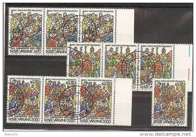 1990 Vaticano Vatican SAN WILLIBRORD 3 Serie Di 3v. Usate USED Ann. FDC+ 1 Valore L.3000 - Used Stamps