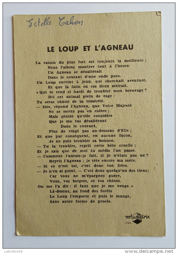 Image Volumetrix Fable De La Fontaine Le Loup Et L'agneau - Collezioni