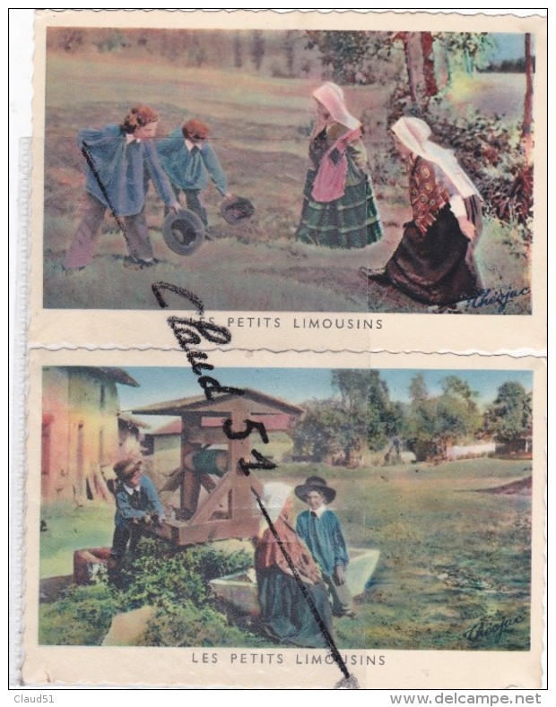 Les Petits Limousins.Lot De 4 Cartes:Allons Danser La Ronde La Bourrée Et Le"pelele".N´écoutez Pas Jeannette..... - Limousin