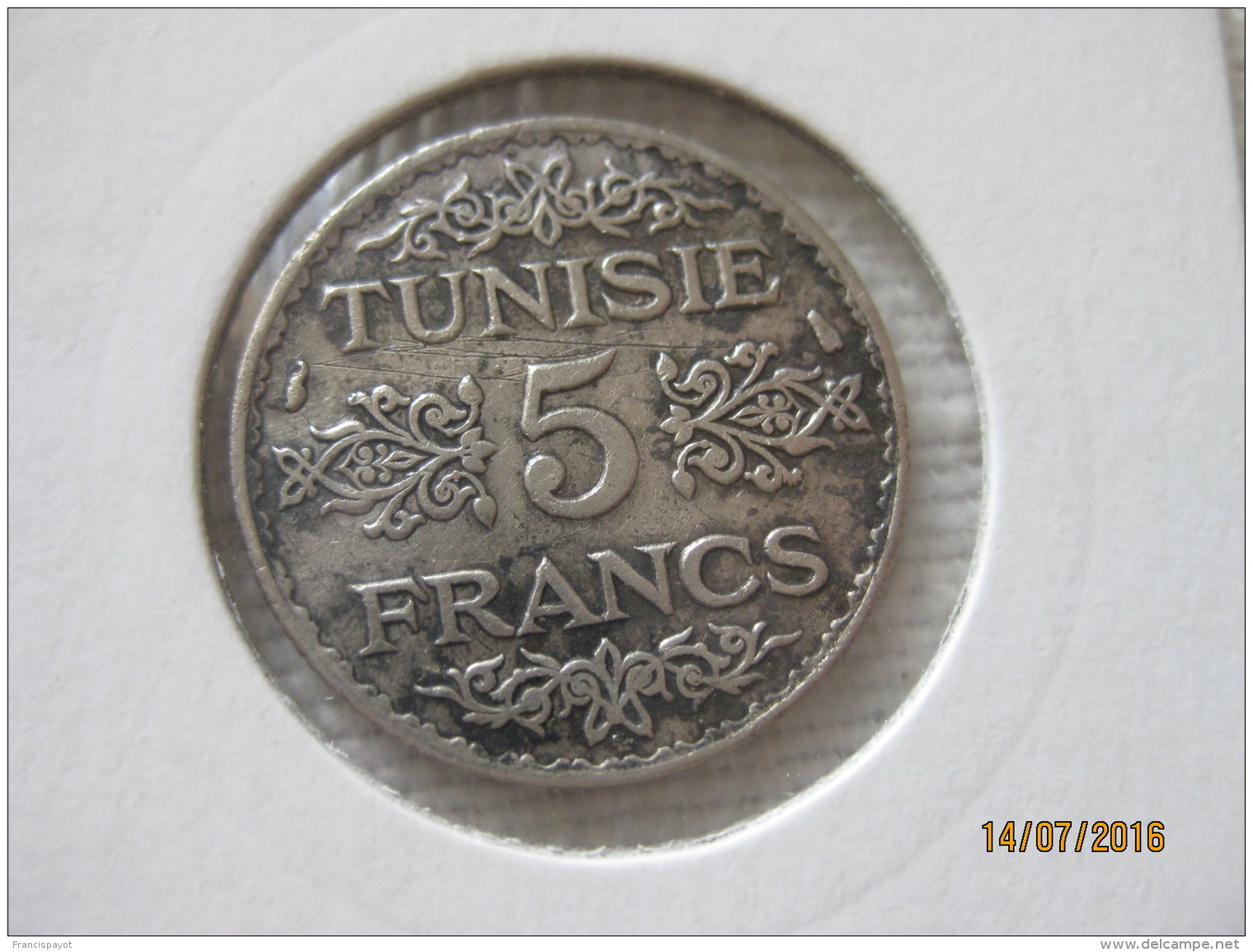 Tunisie: 5 Francs 1355 - 1936 - Tunisie