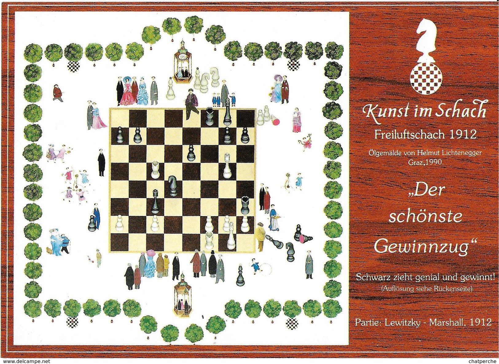 JEU JEUX ECHECS KUNST IM SCHACH DER SCHONSTE GEWINNZUG PARTIE EN 1912 - Schach