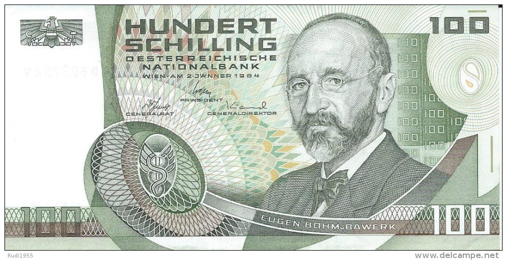 ÖSTERREICH 100 Schilling Banknote Von 1984 Pick 150 Gebraucht Siehe Scan - Austria