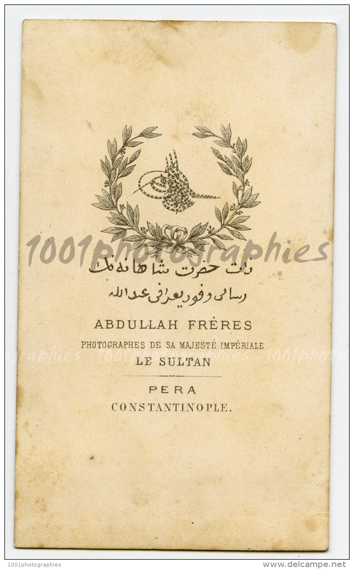 CDV Abdullah Frères Photographies, Photograhes De Sa Majesté Impérale Le Sultan PERA, Constantinopl - Autres & Non Classés