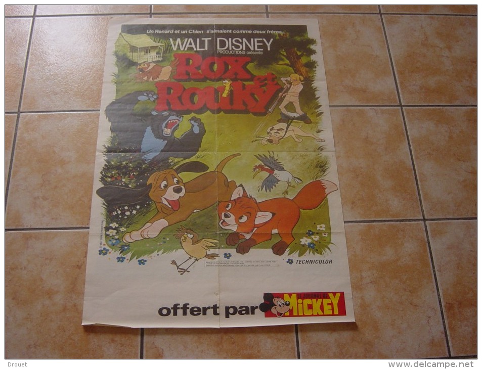 AFFICHE DE CINEMA - WALT DISNEY - L'APPRENTIE SORCIERE  ET ROX ET ROUKY - Afiches