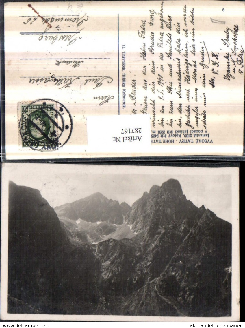 287167,Vysoke Tatry Hohe Tatra Jastraba Bergkulisse - Slowakei