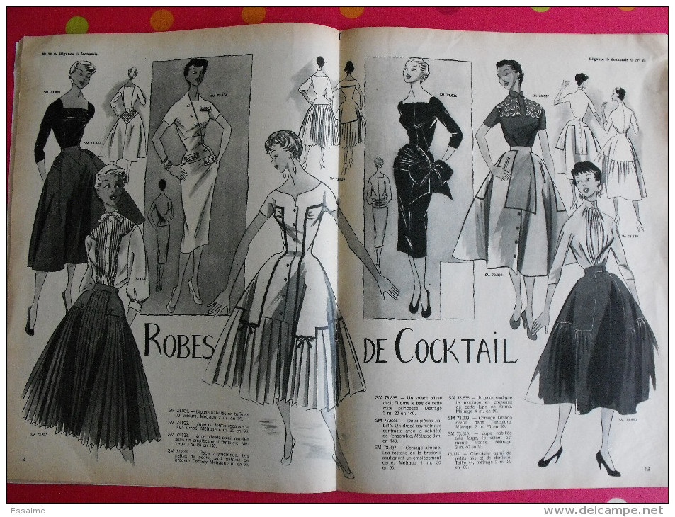 revue Elégance 1955. Mode féminine enfant fillette homme lingerie tablier robe blouse jupe tailleur hiver