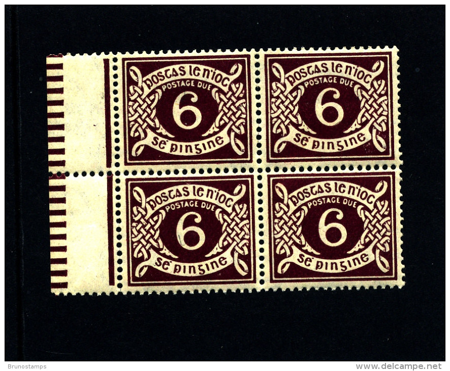 IRELAND/EIRE - 1925  POSTAGE DUE  6d. SE WMK  BLOCK OF FOUR  MINT NH SG D4 - Portomarken