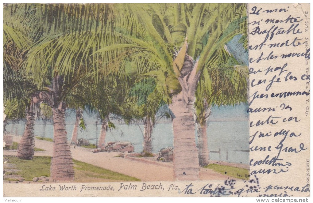 ETATS UNIS FLORIDA PALM BEACH LAKE WORTH PROMENADE BELLE CARTE RARE !!! - Palm Beach