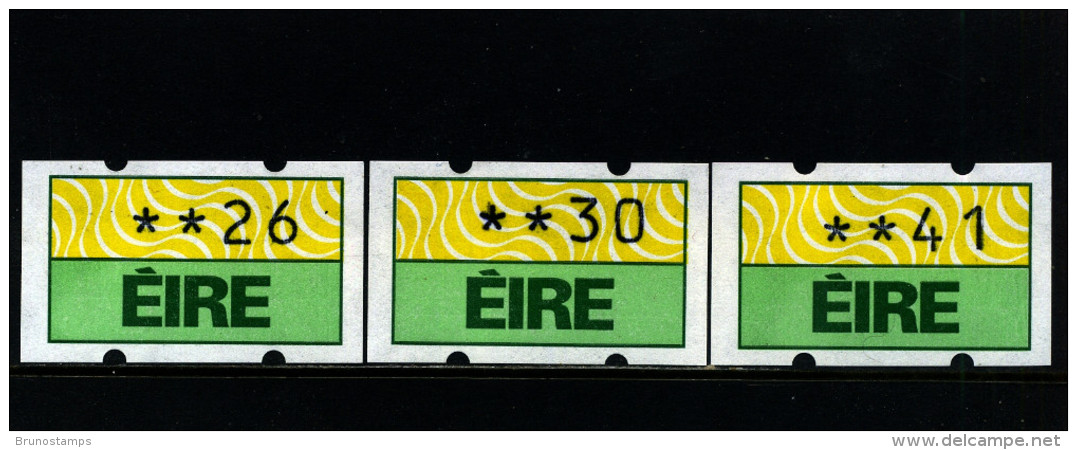 IRELAND/EIRE - 1990  KLUSSENDORF AUTOMATIC LABELS SET  MINT NH - Affrancature Meccaniche/Frama