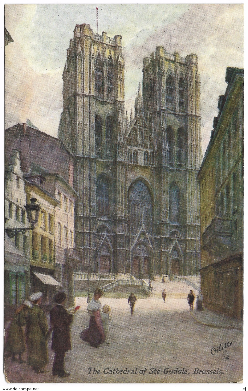 The Cathedral Of Ste-Gudule Brussels By A Forestier - Tuck's Oilette - Unused - 1900-1949