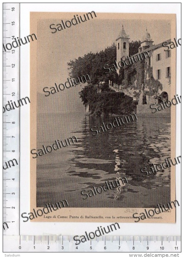 Lago Di Como - Balbianello  - Incisione - Immagine Ritagliata Da Pubblicazione Originale D´epoca - Other & Unclassified