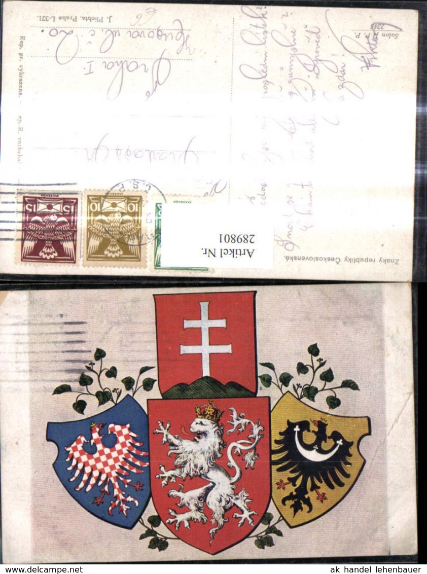 289801,K&uuml;nstler Ak Wappen Znaky Republiky Ceskoslovenske Tschechien - Geschichte