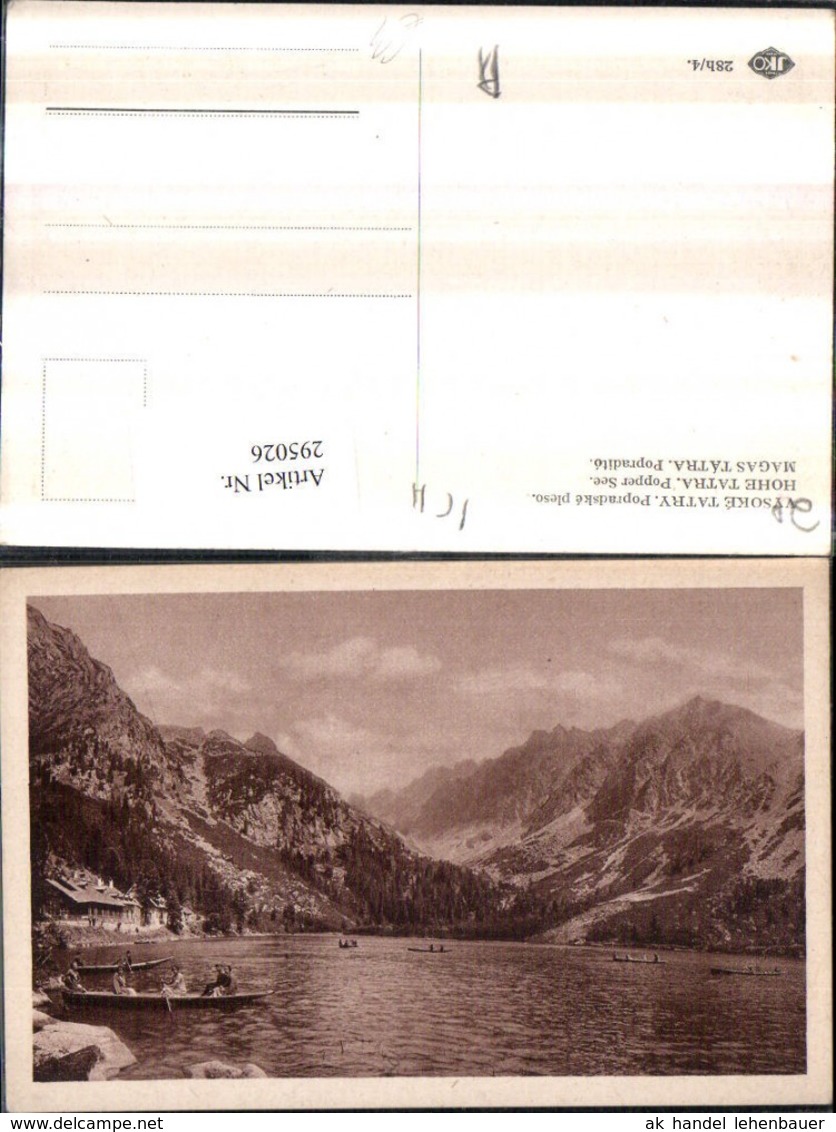 295026,Vysoke Tatry Hohe Tatra Popper-See Bergkulisse Ruderboote - Slowakei