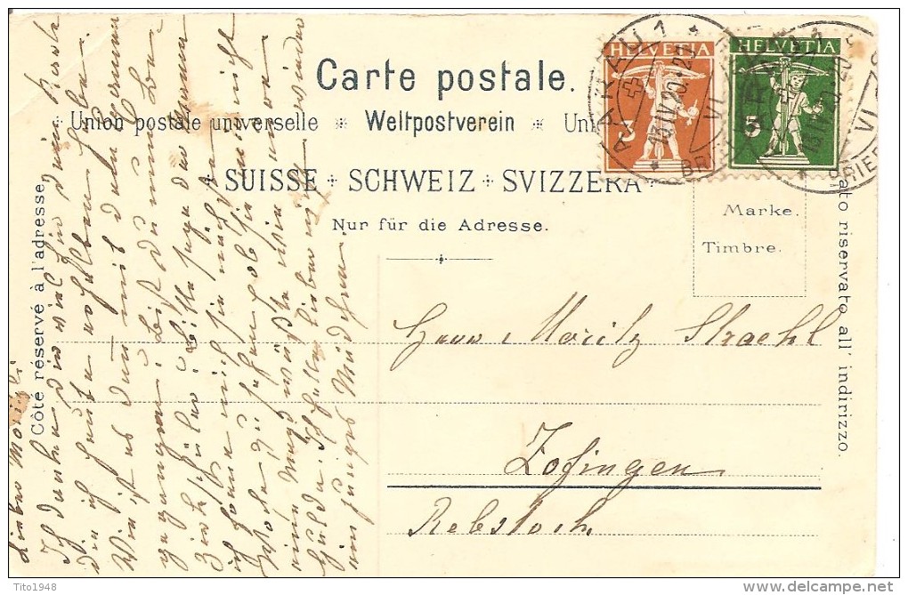 Schweiz, 1920, Gruss Aus Davos, Kurhaus, Nach Zofingen, Farblitho, Siehe Scans! - Davos