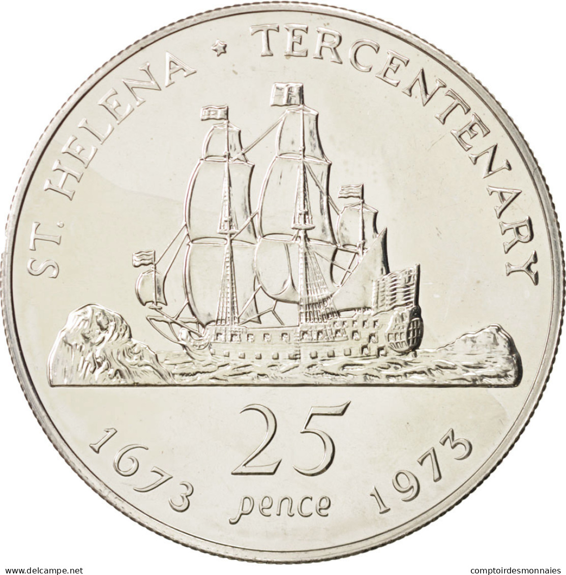 Monnaie, Saint Helena, Elizabeth II, 25 Pence, Crown, 1973, SPL+, Copper-nickel - St. Helena