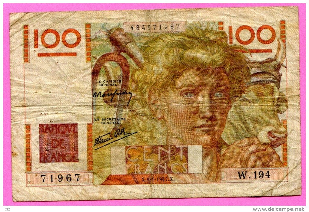 Billet 100 Francs "Jeune Paysan" - 9.1.1947 - W194 - 100 F 1945-1954 ''Jeune Paysan''