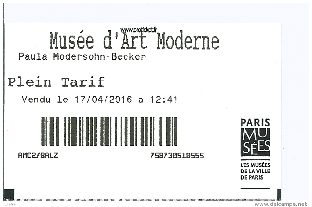 Ticket D'entrée - Musée D'art Moderne Paris - Le Salon Chinois Paris Maison De Victor Hugo - Tickets - Vouchers